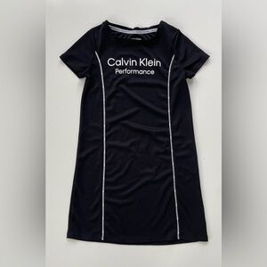 Calvin Klein Girls Black White Short Sleeve Performance Dress Size Medium 8/10